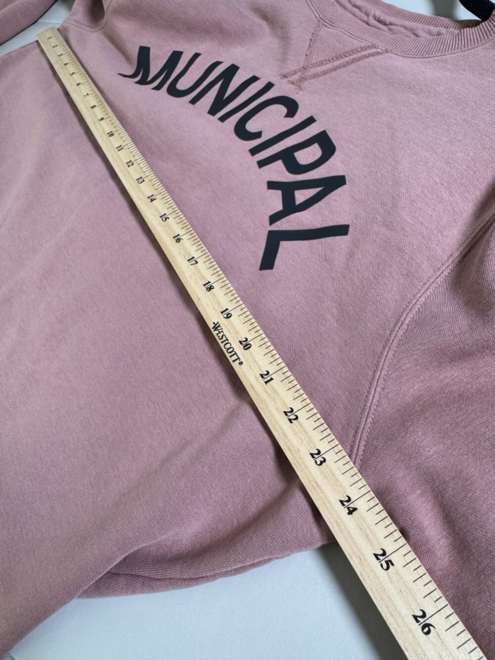 Municipal Mauve Pink Crewneck Sweatshirt Men size XL Cotton Blend Athleisure - Picture 6 of 12